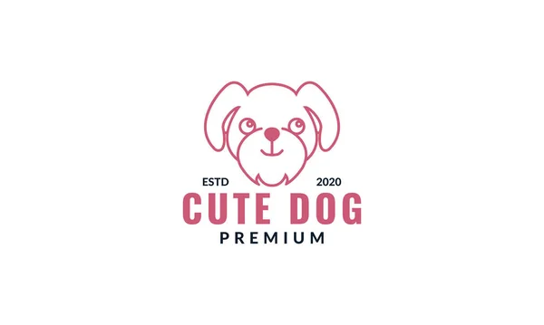 dog head or dog face or dog smile line cartoon cute logo design