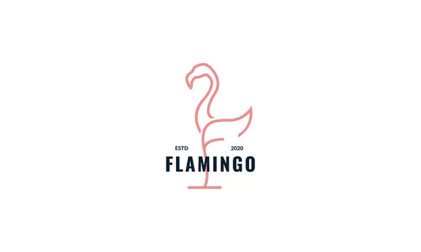 Buchstabe Flamingo Logo Design — Stockvektor