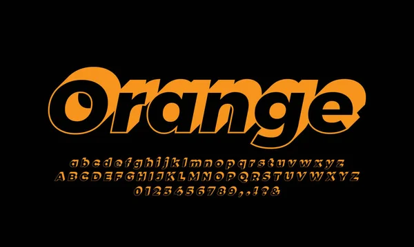 Alphabet Plat Orange Effet Texte Lettre Motif Effet Police — Image vectorielle