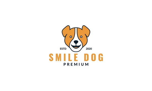 Beagle Pies Twarz Głowa Uśmiech Słodkie Logo Design Nowoczesny — Wektor stockowy