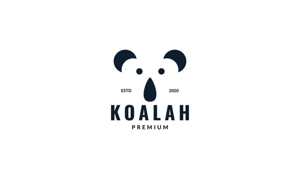 Diseño Minimalista Del Logotipo Cara Koala — Vector de stock