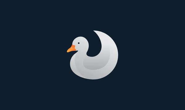 Zwierząt Bird Duck Lub Duckling Lub Goose Abstract Białe Logo — Wektor stockowy