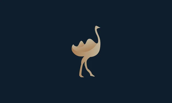 Oiseau Animal Autruche Oiseau Chameau Logo Design — Image vectorielle