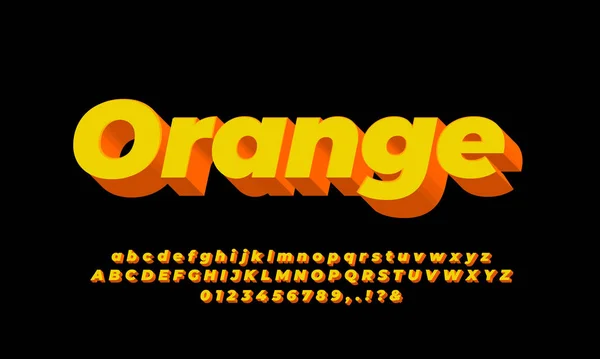 Abstrakte Moderne Orangefarbene Und Gelbe Schriftart Oder Texteffekt — Stockvektor