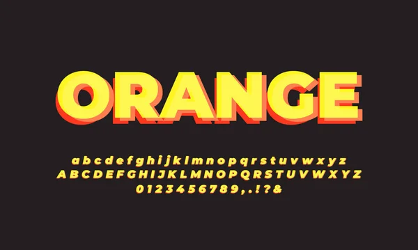 Moderno Efecto Fuente Capas Naranja Amarillo Efecto Texto — Archivo Imágenes Vectoriales