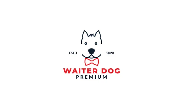Chłodna Twarz Psa Projektu Logo Krawata — Wektor stockowy