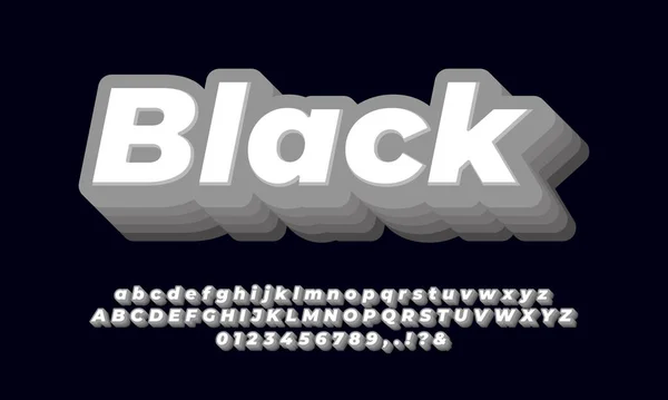 Gelaagd Grijs Teksteffect Font Effect Ontwerp — Stockvector
