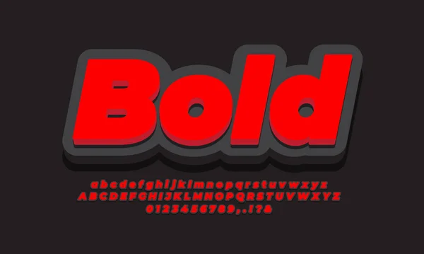 Cool Rood Zwart Tekst Effect Lettertype Effect Design — Stockvector