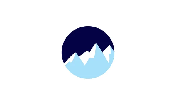 Hielo Montaña Iceberg Círculo Moderno Logotipo Icono Vector — Vector de stock