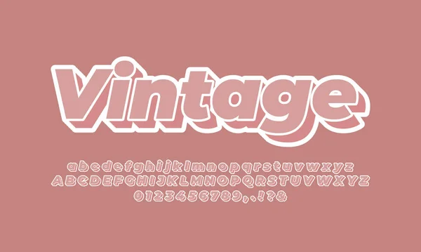 Bold Pastel Vintage Text Font Effect Icon Vector Design — Vetor de Stock