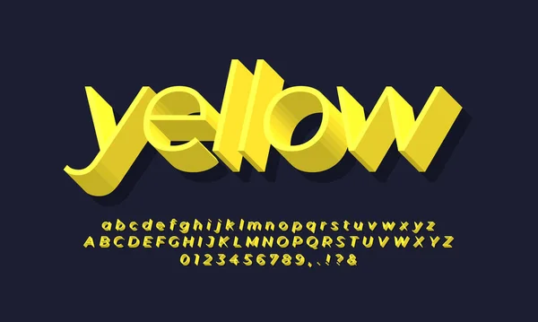 Texto Amarelo Fino Design Efeito Fonte Design Vetor Ícone —  Vetores de Stock