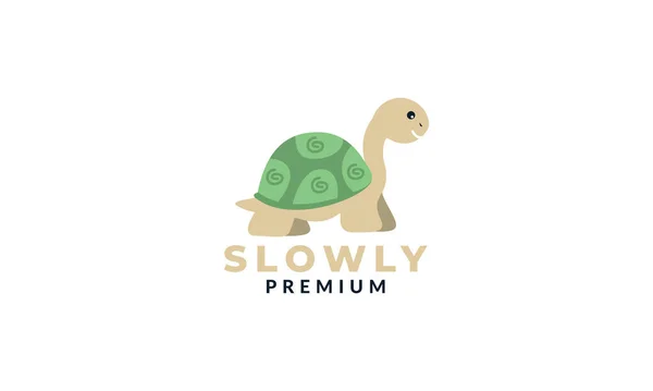 Schildkröte Oder Schildkröte Lächeln Niedlich Cartoon Logo Symbol Illustration Vektor — Stockvektor
