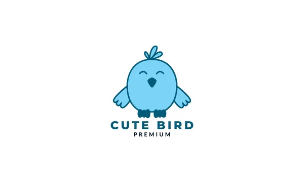 動物の小さな鳥や安いまたは入れ子状またはかわいい漫画のロゴのアイコンのイラストベクトル — ストックベクタ