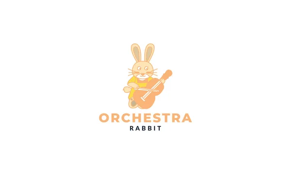 Ілюстрація Тваринного Кролика Дизайном Скрипки Вектор — стоковий вектор