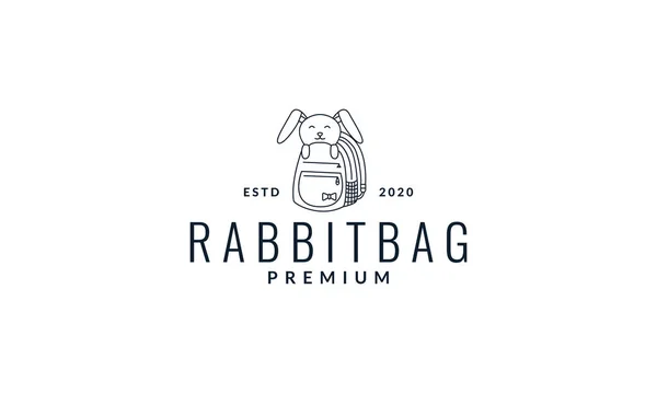 Кролик Або Кролик Логотипом Лінії Сумки Векторні Ілюстрації — стоковий вектор