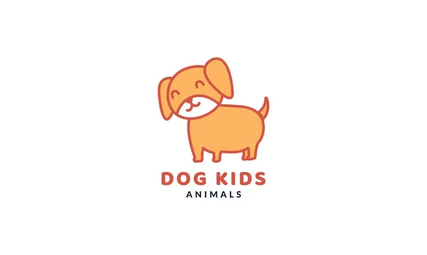 Beagle Dog Kids Pet Cute Cartoon Logo Vector Illustration — Stock Vector