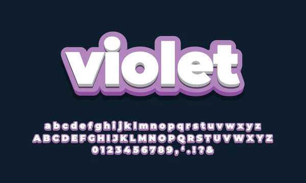 Soft Purple White Modern Font Effect Text Styles Design — Stock Vector