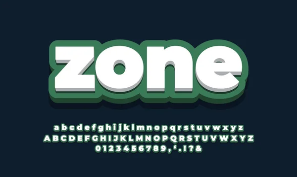 Donker Zacht Groen Met Wit Lettertype Effect Tekststijlen Ontwerp — Stockvector