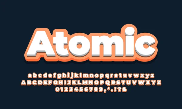 Oranje Zacht Met Witte Lettertype Effect Tekststijlen Ontwerp — Stockvector