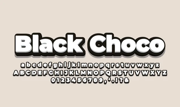 Black Chocolate White Font Effect Text Styles Design — Stock Vector