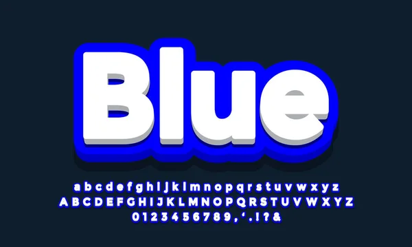 Azul Claro Con Efecto Fuente Blanco Diseño Efecto Texto — Vector de stock