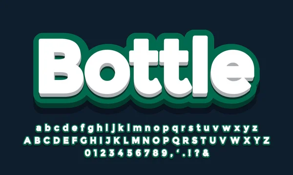 Verde Oscuro Con Efecto Fuente Blanco Diseño Efecto Texto — Vector de stock