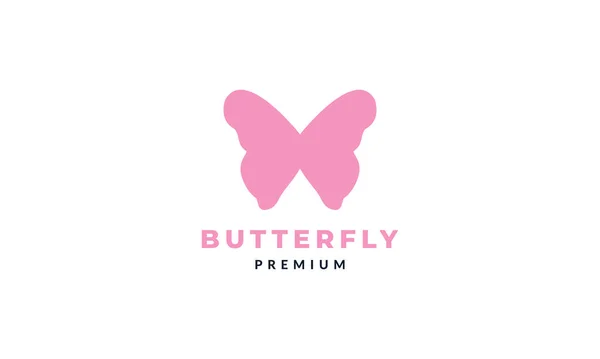Animal Insect Butterfly Wings Silhouette Pink Modern Logo Vector Icon — Stock Vector