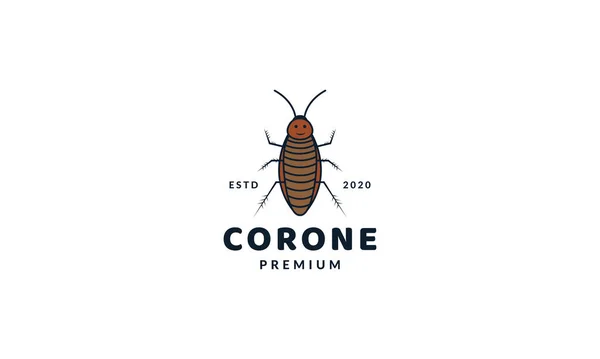 animal insect cockroach modern cute cartoon logo vector icon illustration design