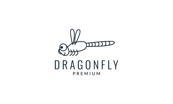 animal insect dragonflies shape lines cartoon color logo vector icon illustration design