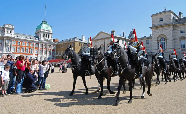 Wachablösung Bei Pferdeparade Whitehall London — Stockfoto