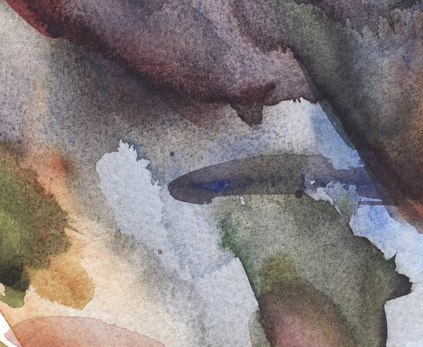 Abstraktes Aquarell nassgrau, blau und schwarz Hintergrund mit Flecken. Aquarellwäsche. — Stockfoto