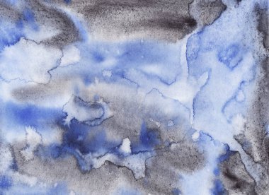 lekeleri ile soyut Suluboya Islmavi ve siyah Arka plan. Suluboya yıkama. Soyut boyama. 