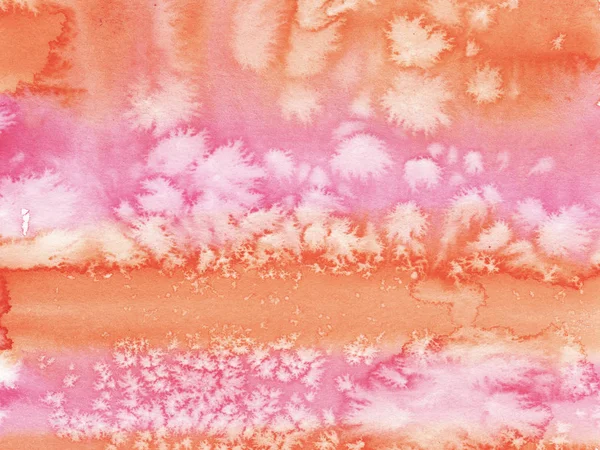 Resumo Aquarela Rosa molhada e laranja Fundo com manchas. Lavagem de aquarela . — Fotografia de Stock