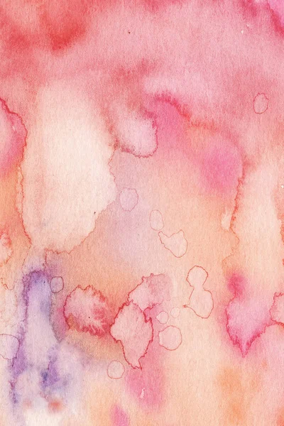 Resumo Aquarela Rosa molhado, roxo e laranja Fundo com manchas. Lavagem de aquarela — Fotografia de Stock
