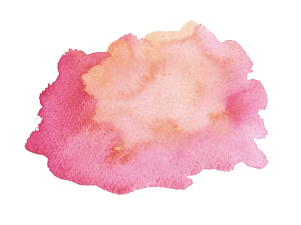 Watercolor Wet pink, coral and orange Background with stains. Watercolor wash. — Stock Photo, Image