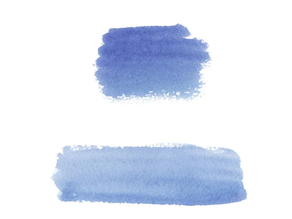手描きの抽象的な水彩濡れ青の背景と汚れ — ストック写真