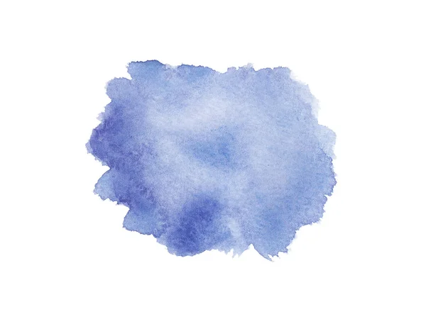 Håndmalet abstrakt akvarel Våd blå baggrund med plet - Stock-foto