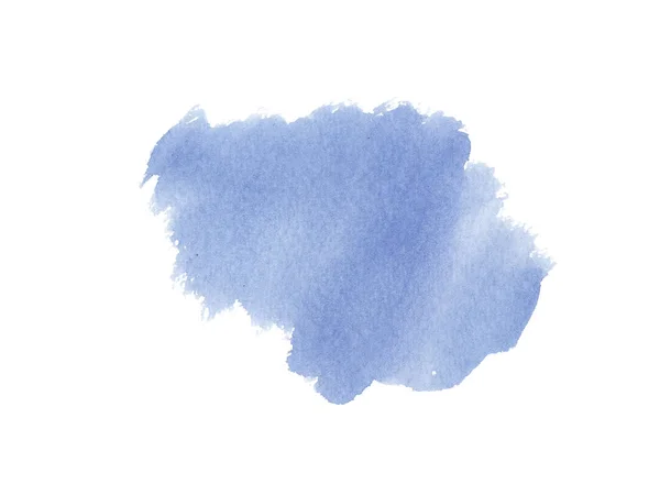 Ručně malovaný abstrakt akvarel mokrý modrý pozadí s skvrnou — Stock fotografie