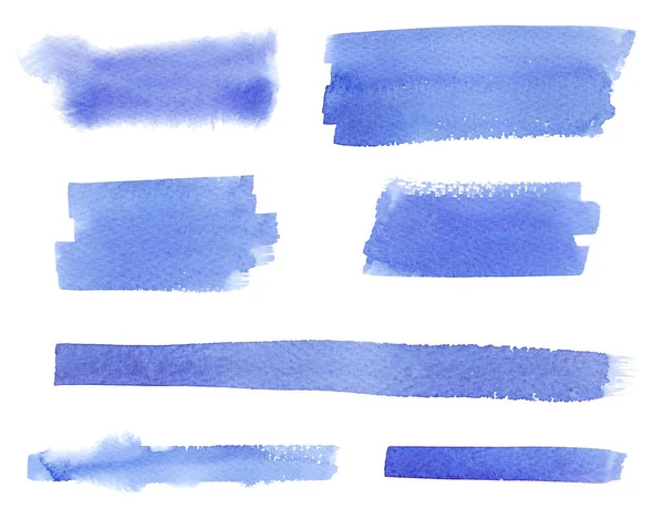 Handbemalte abstrakte Aquarell nassen blauen Hintergrund mit Fleck — Stockfoto