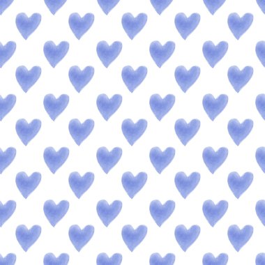 El çizilmiş suluboya kalpler siluetler sevimli trendy dikişsiz desen