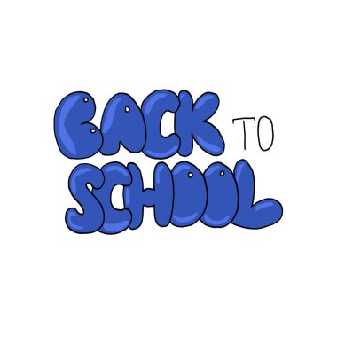 elle çizilmiş metin Beyaz arka plan da izole Okula Geri Dön.