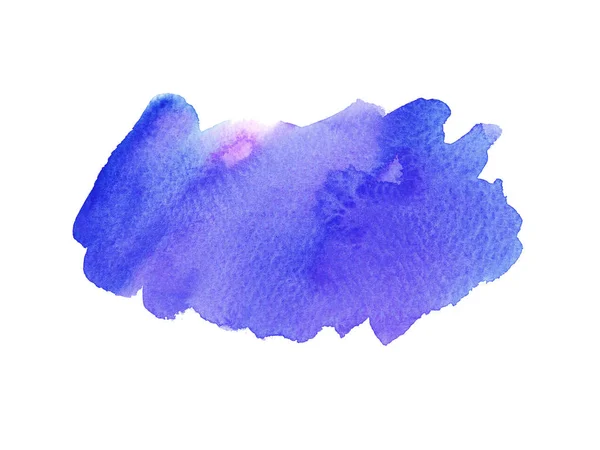 Handmålad abstrakt akvarell våt blå och lila bakgrund med fläckar. — Stockfoto