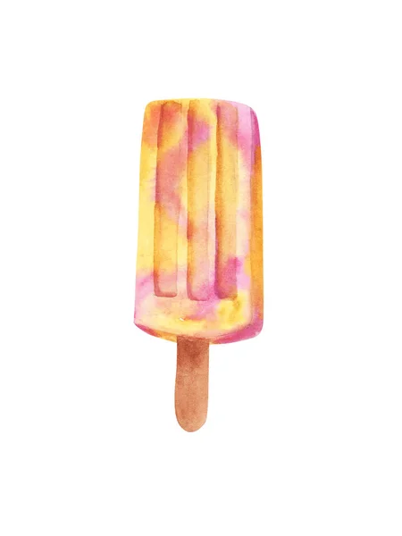 손으로 그린 수채화 다채로운 아이스크림 아이스캔디 — 스톡 사진