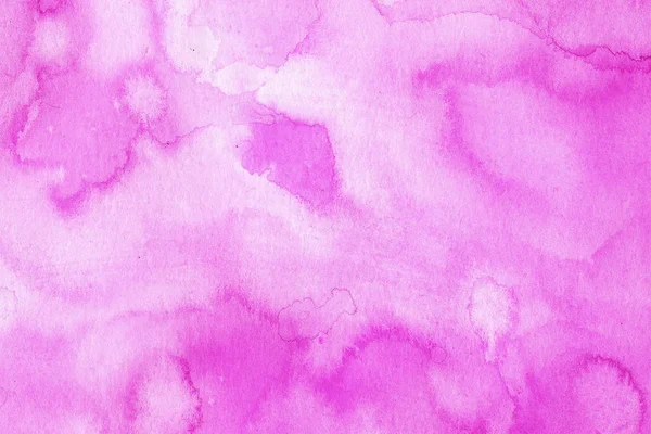 Handbemalte abstrakte Aquarell nassen trendigen neonrosa Hintergrund mit Flecken. Aquarellwäsche. — Stockfoto