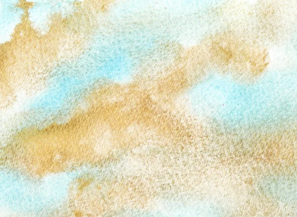 El çizilmiş Suluboya altın Turkuaz Arka plan. Suluboya Yıkama.