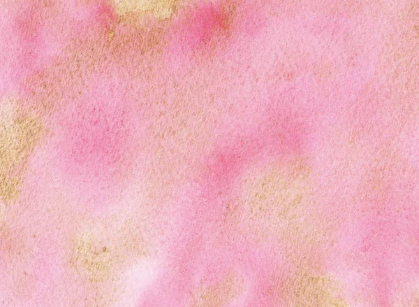 Handgezeichnetes Aquarell gold rosa Hintergrund. Aquarellwäsche. — Stockfoto