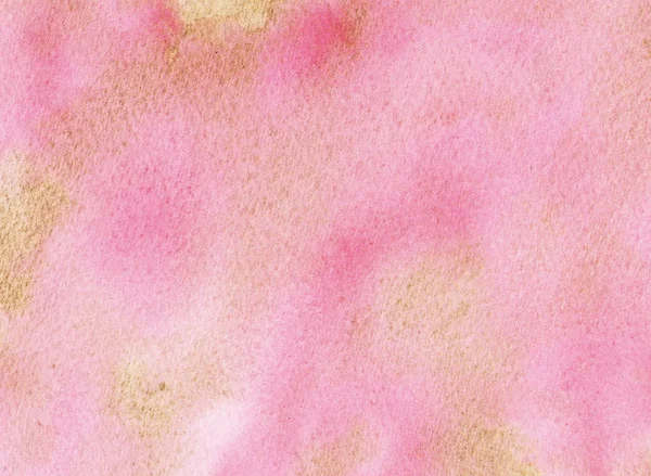 Hand drawn watercolor gold pink background. Watercolor wash.