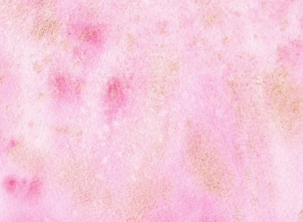 Mão desenhado aquarela ouro fundo rosa. Lavagem de aquarela . — Fotografia de Stock