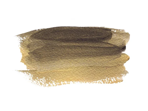 Hand drawn Gold black Texture Paint Stain Illustration. Acrylic brush stroke. — Stock Photo, Image