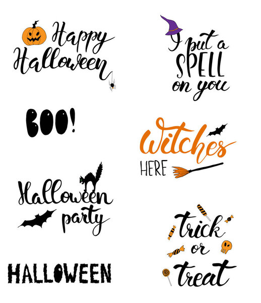 Hand drawn Vector illustration of Happy Halloween calligraphy